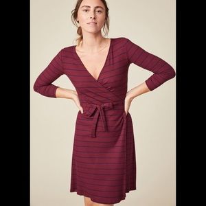 Amour Vert Ribbed 3/4 Sleeve Wrap Dress